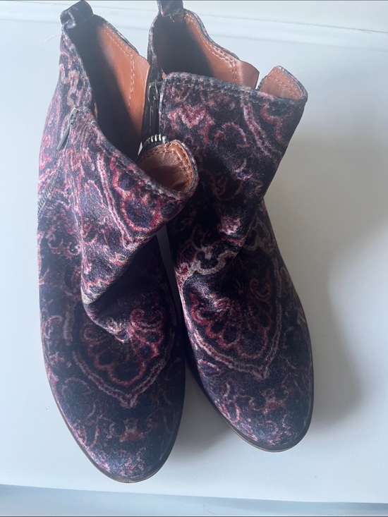 Lucky Brand Shoes - Lucky Brand Velvet Paisley Ankle Boots in purple mixed paisley
